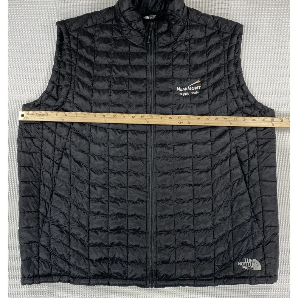The North Face Thermoball Puffer Vest Men's XXL Black Full Zip Corp Logo